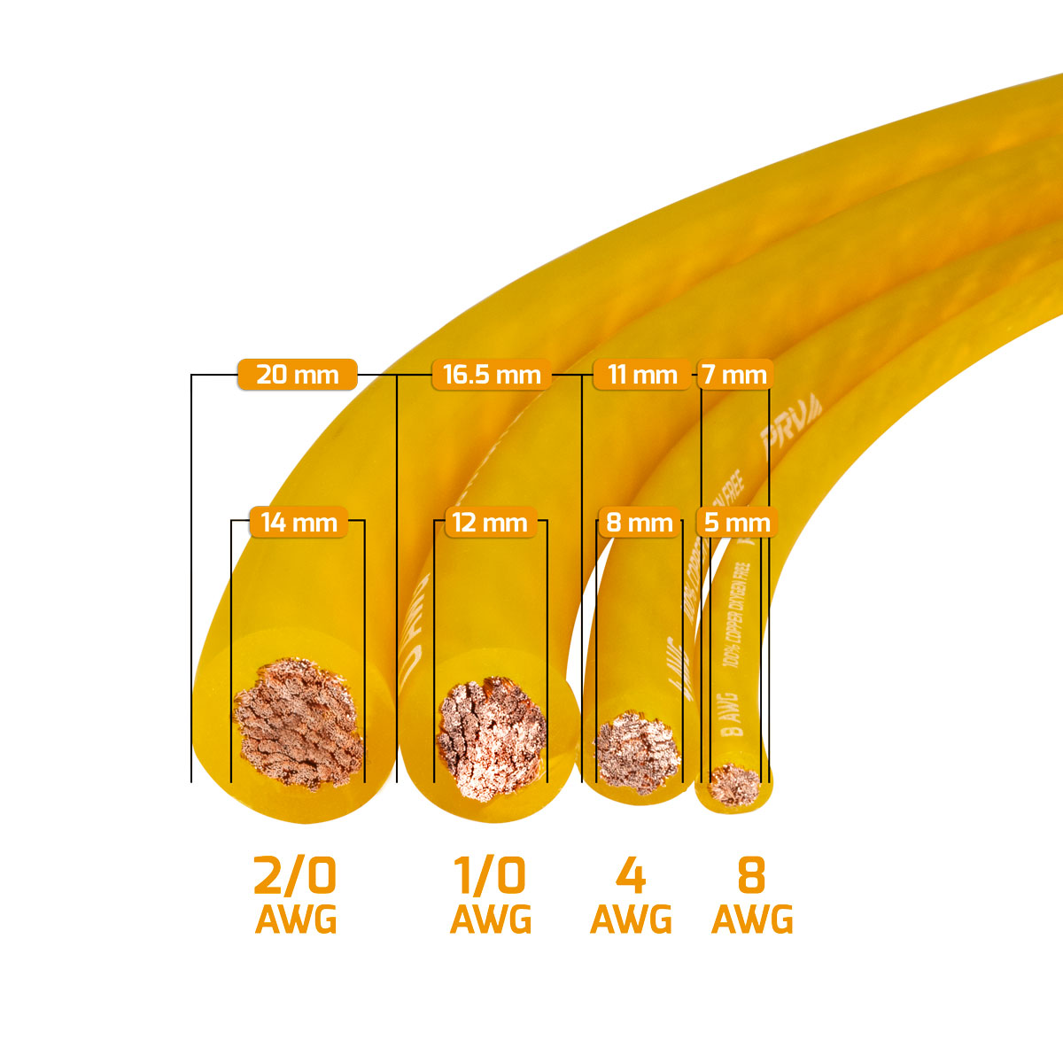 PRV PW4AWG-AMBER GOLD 50ft Roll PRV Audio