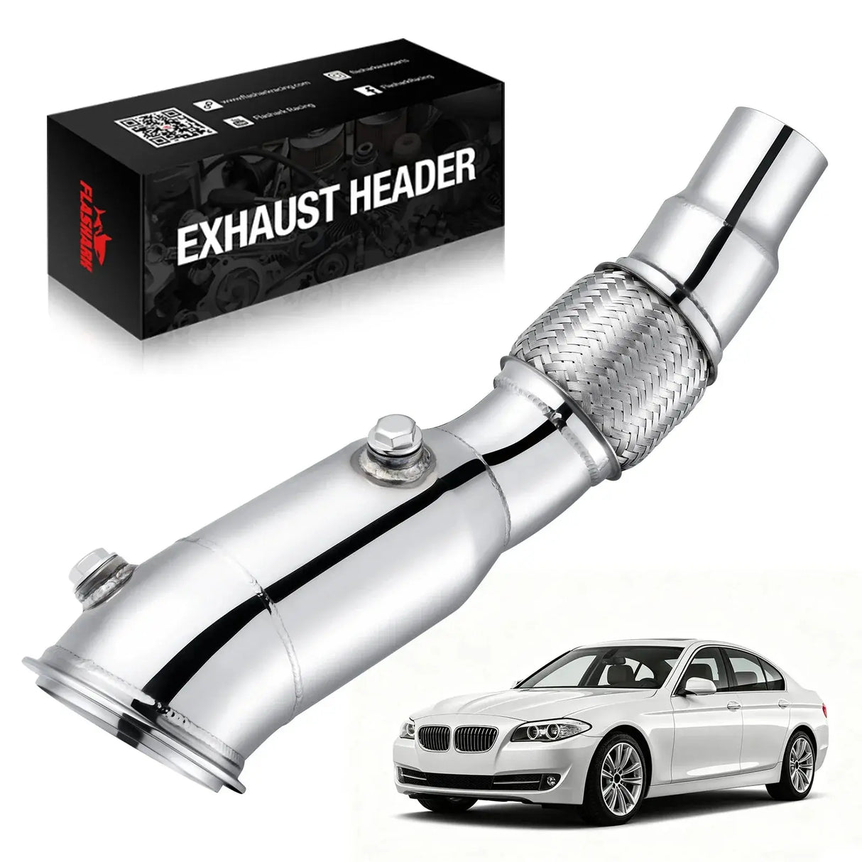 Flashark Downpipe Exhaust for 2011–2017 BMW 528i N20 (F10)