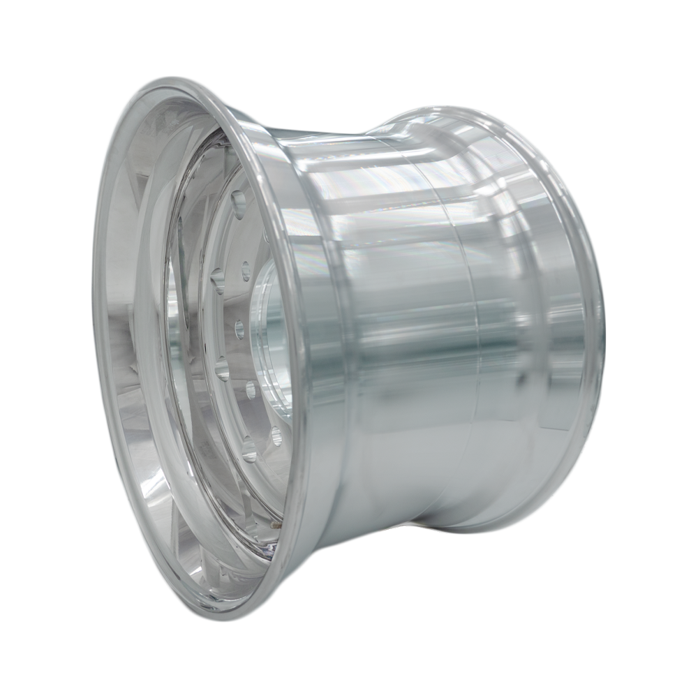 22.5x14 Super Single Truck Wheels 4pcs Forged Aluminum Rims Flat Face Polished Hub Pilot