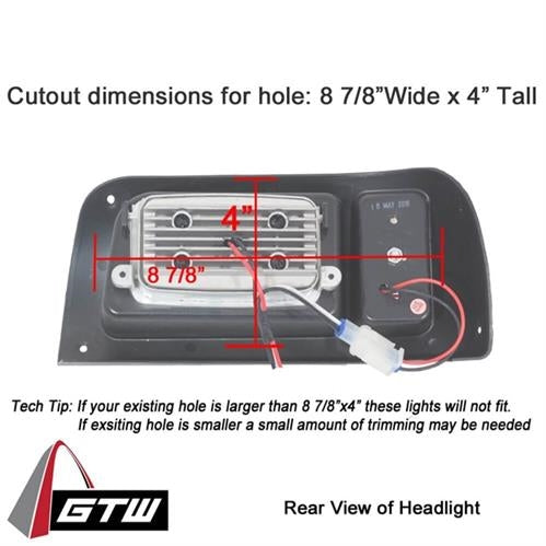 GTW Adjustable LED Light Kit Club Car DS (Years 1993-Up)