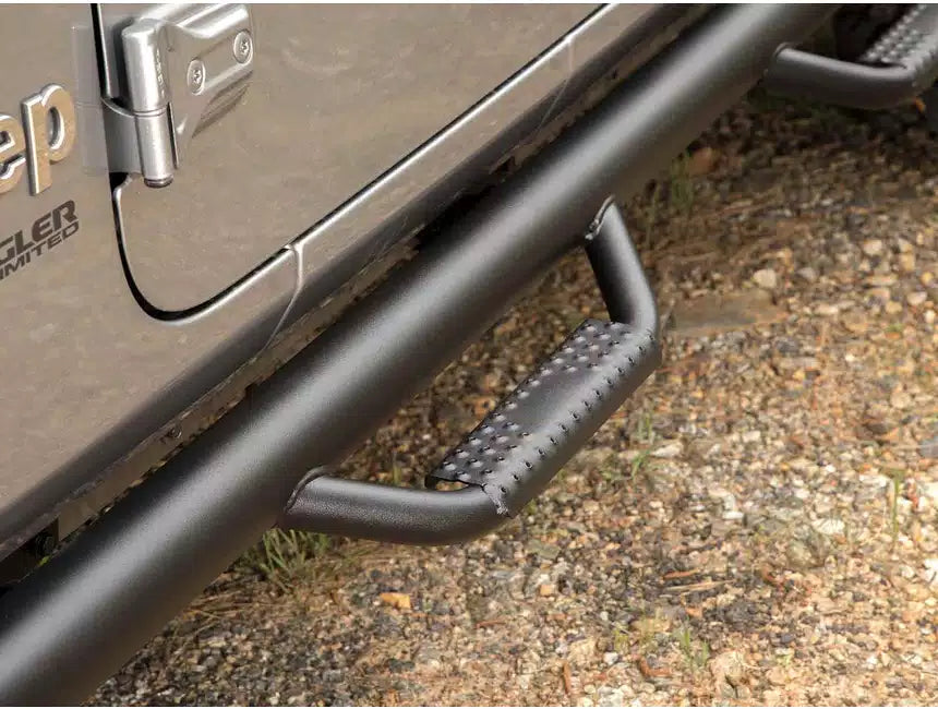 Rugged Ridge Spartan Nerf Bar Textured Black I '18- '24 Jeep JLU Wrangler 4 Door