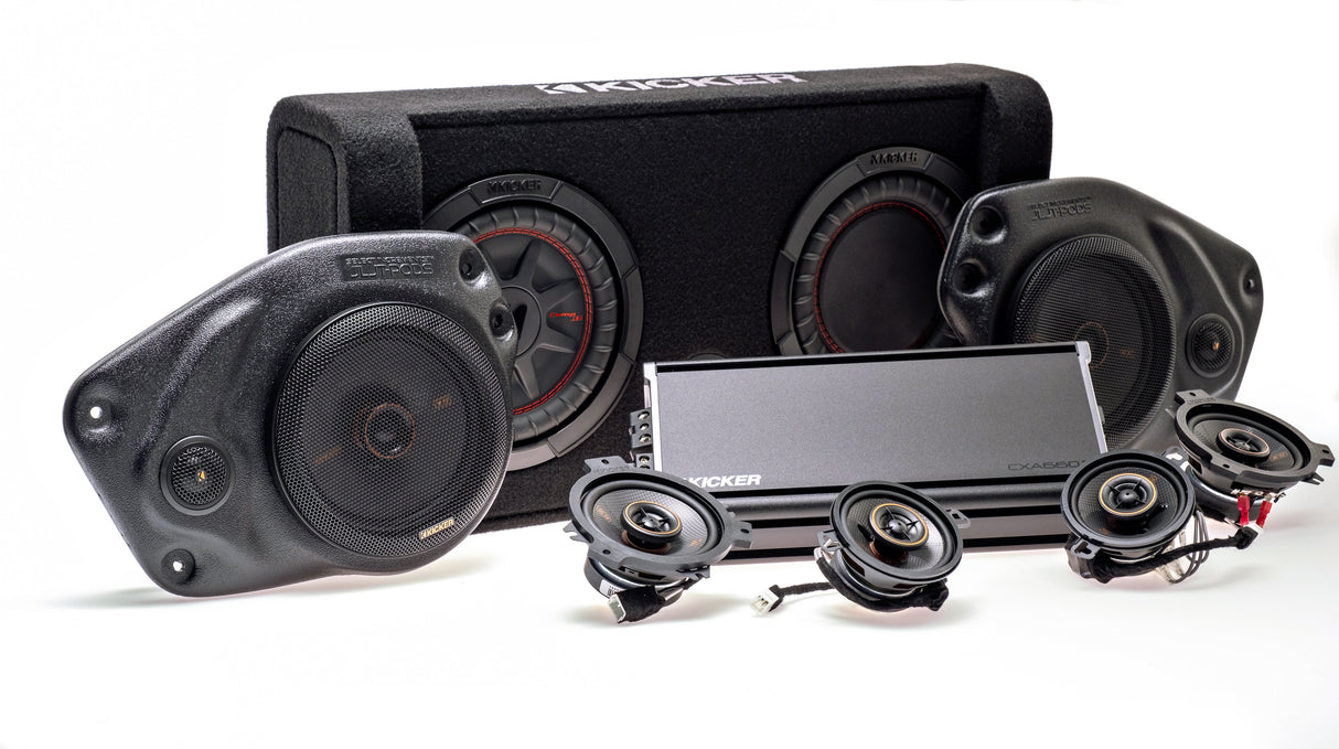 Kicker Plug & Play Full System 5-Channel, 8-Speakers KS, 8" Sub Bundle | '18- '23 JL Wrangler/ '20- '23 JT Gladiator