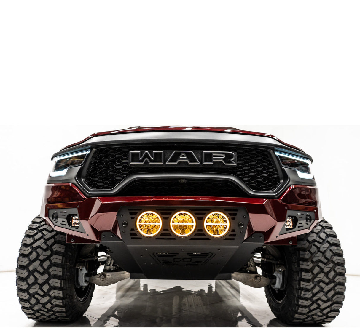 RAM TRX Baja Front Bumper w/ 3 Center Lights & Skid Plate 2021-2024