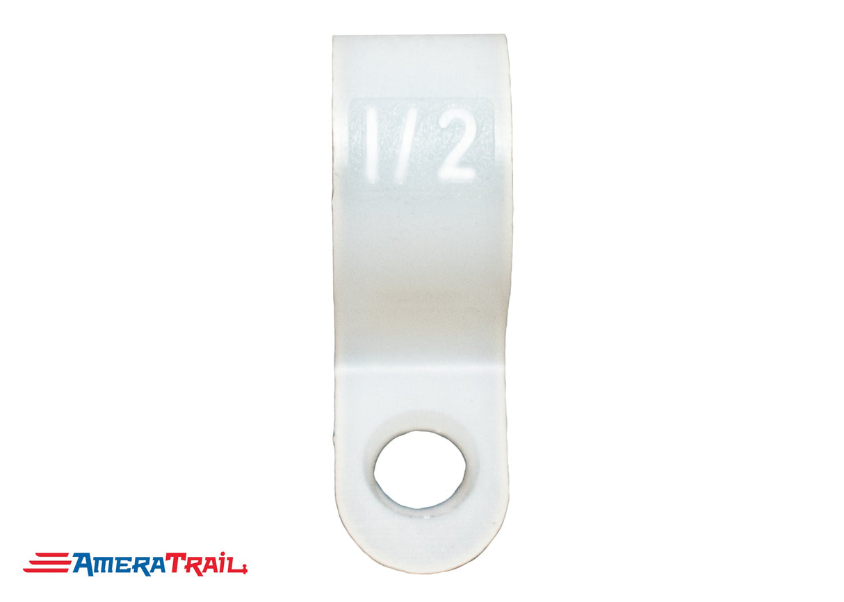 1/2" Wire Clip and Attaching Rivet - Long Lasting Nylon - Fits 5/32" Hardware