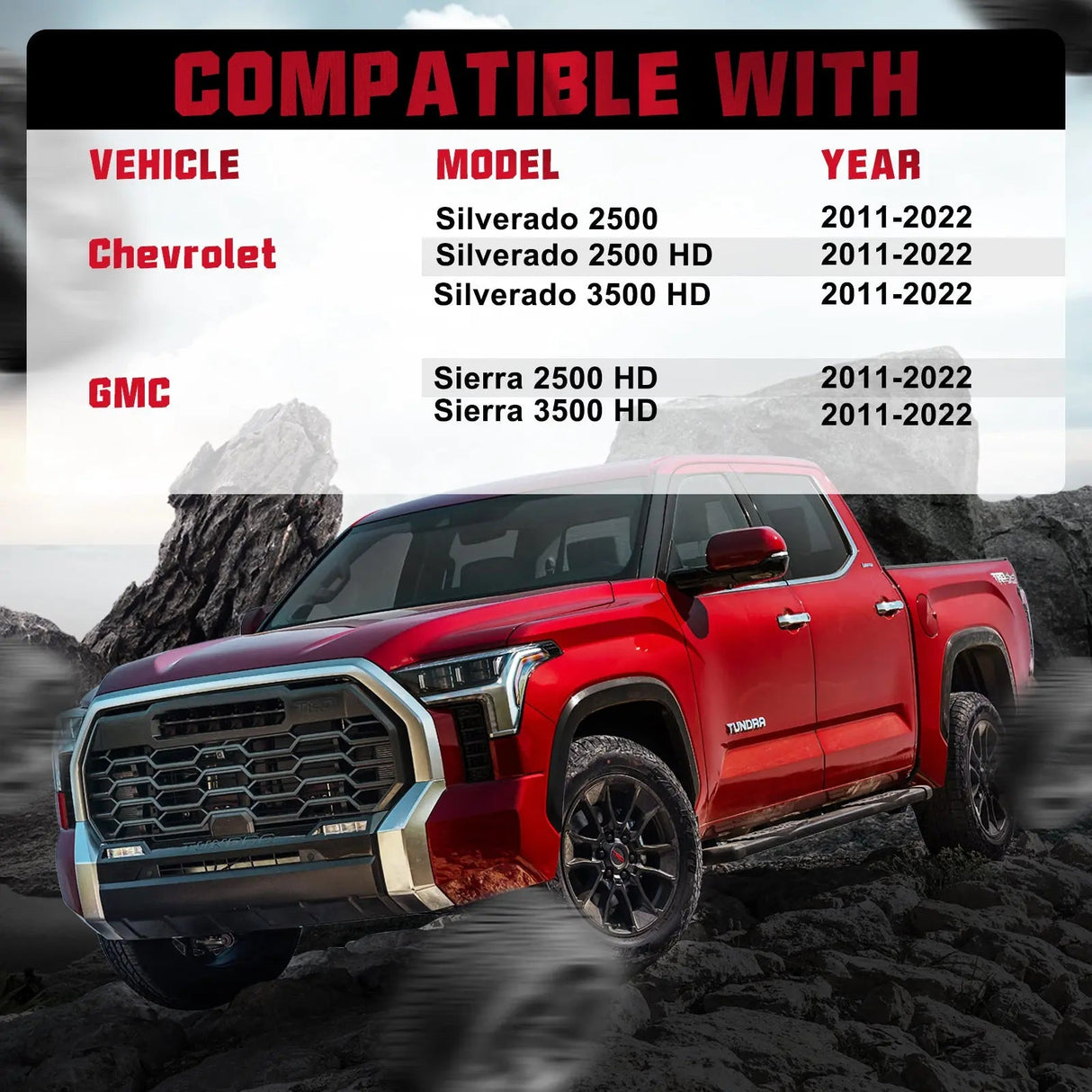 1.5/2 Inches 2011-2022 Chevy Chevrolet Silverado GMC Sierra 2500 3500 8x180mm Wheel Spacers 4PCS