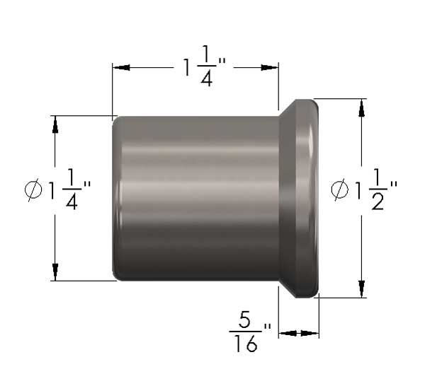 1" -14 Right Hand Thread Tube Insert For 1 1/4 Inch ID Tubing