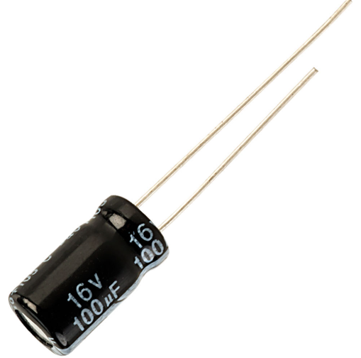 100µF 16V Electrolytic Capacitor 2-Pack - Low Voltage Power TekShack