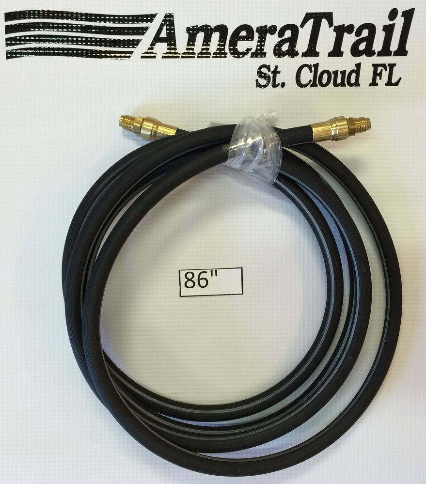 86" Brake Line, 1/8" ID 3/16" Brass Male Fittings w/ Stainless Flares - Kodiak Hydraulic Brake Hose
