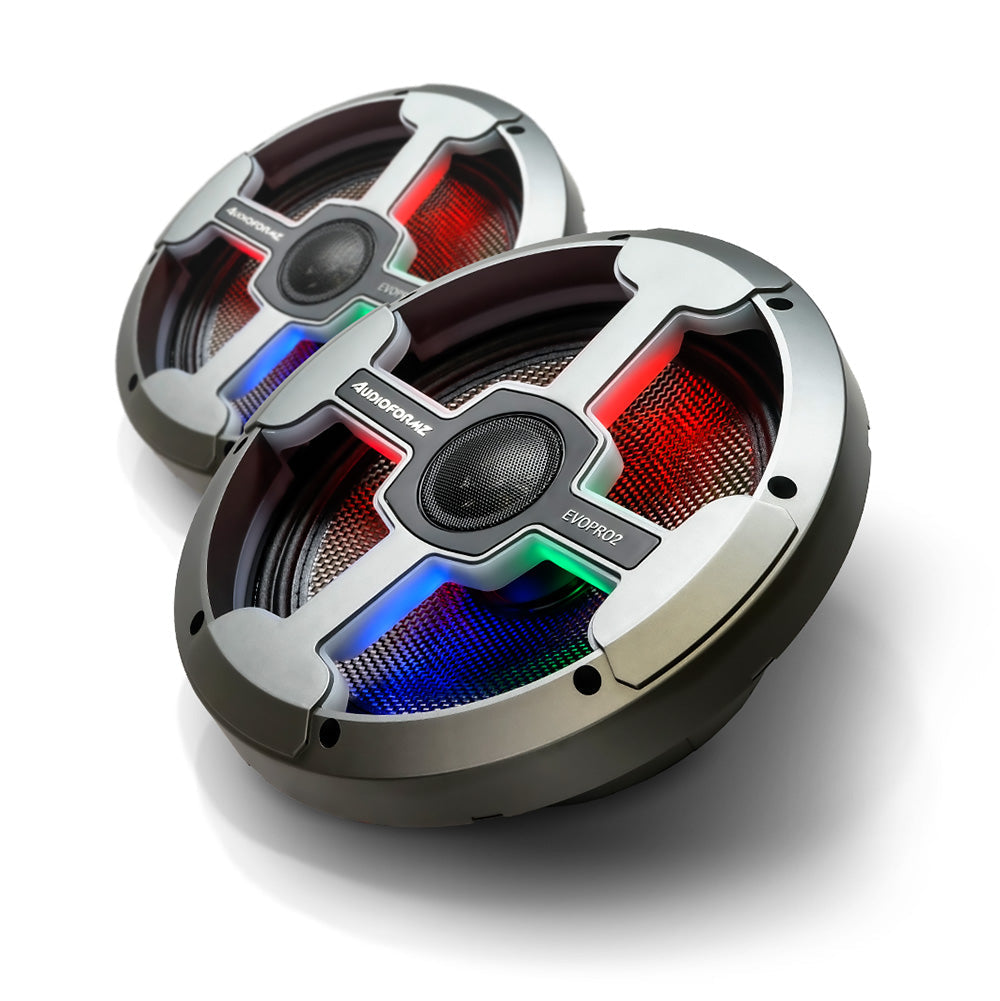 AudioFormz EVOPRO2 10in 3-Way Component Marine IC LED Loud Speakers - Pair Universal-Fit