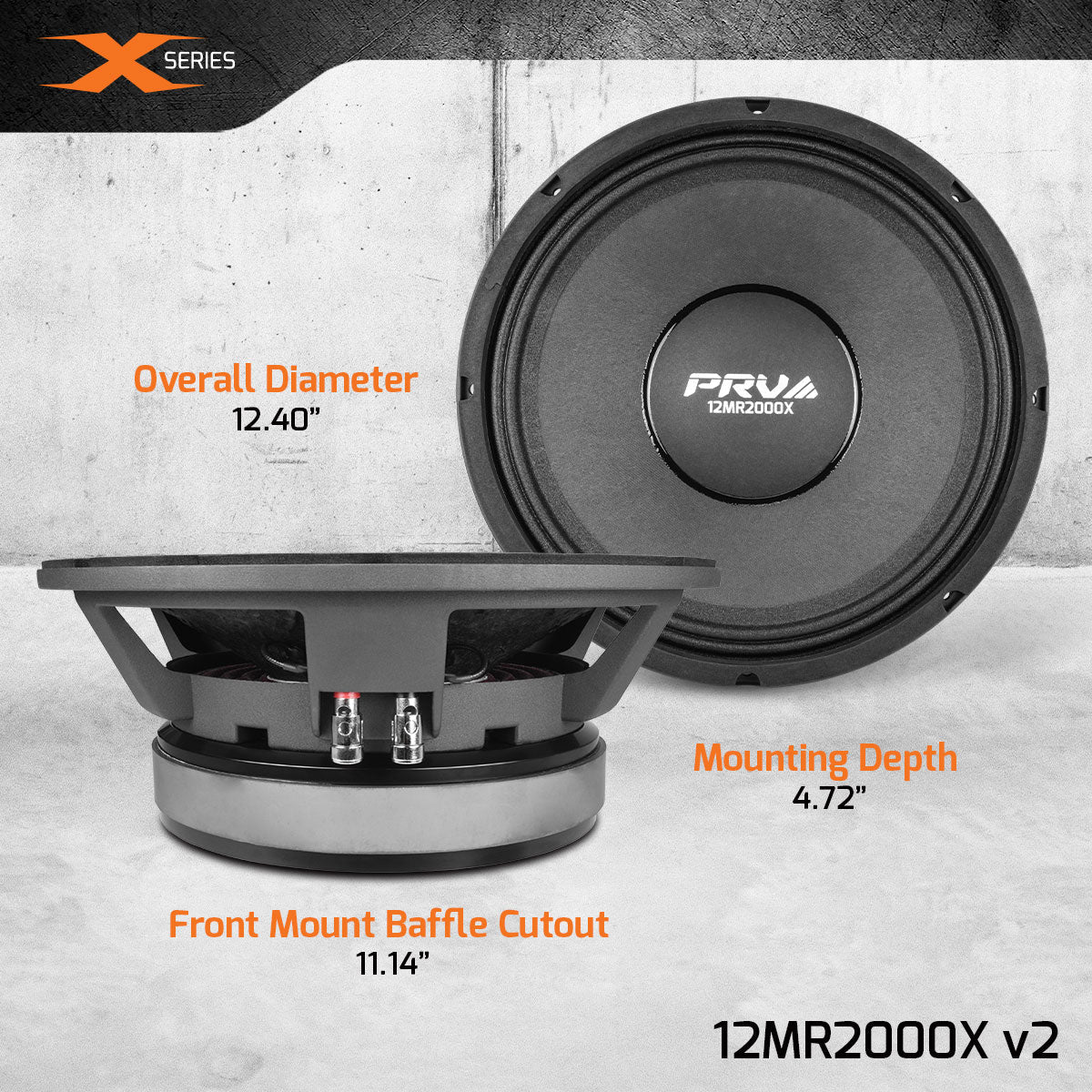 PRV 12MR2000X v2 Midrange PRV Audio