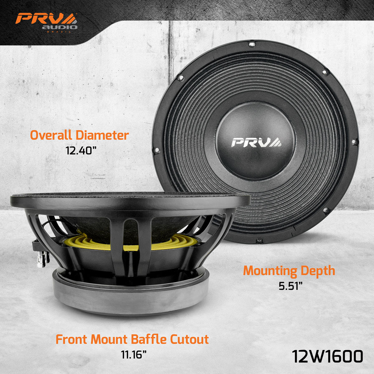 PRV Audio 12W1600 12-Inch Low Frequency Midbass Woofer 8 Ohm