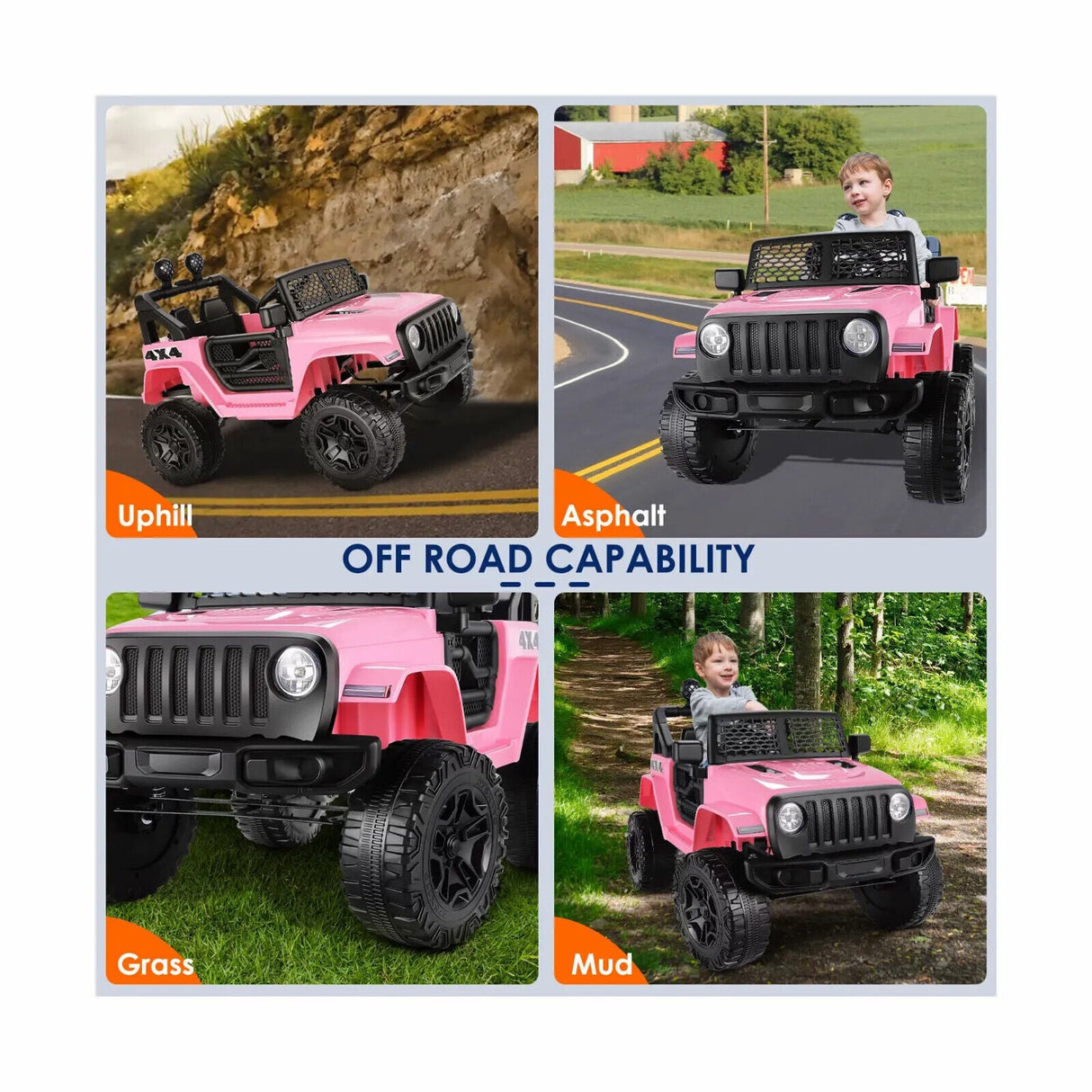 Electric Ride-On Car/Truck for Kids with MP3 Music and Remote Control - 12V with Lights - 76 Fun Features!