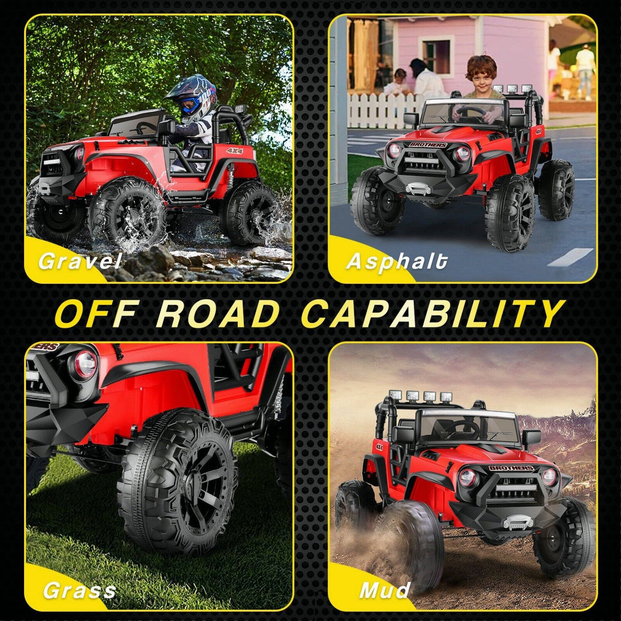 Electric 4 Wheeler ATV Car Jeep Truck for Kids - 12V/24V Battery Powered Ride-On Toy