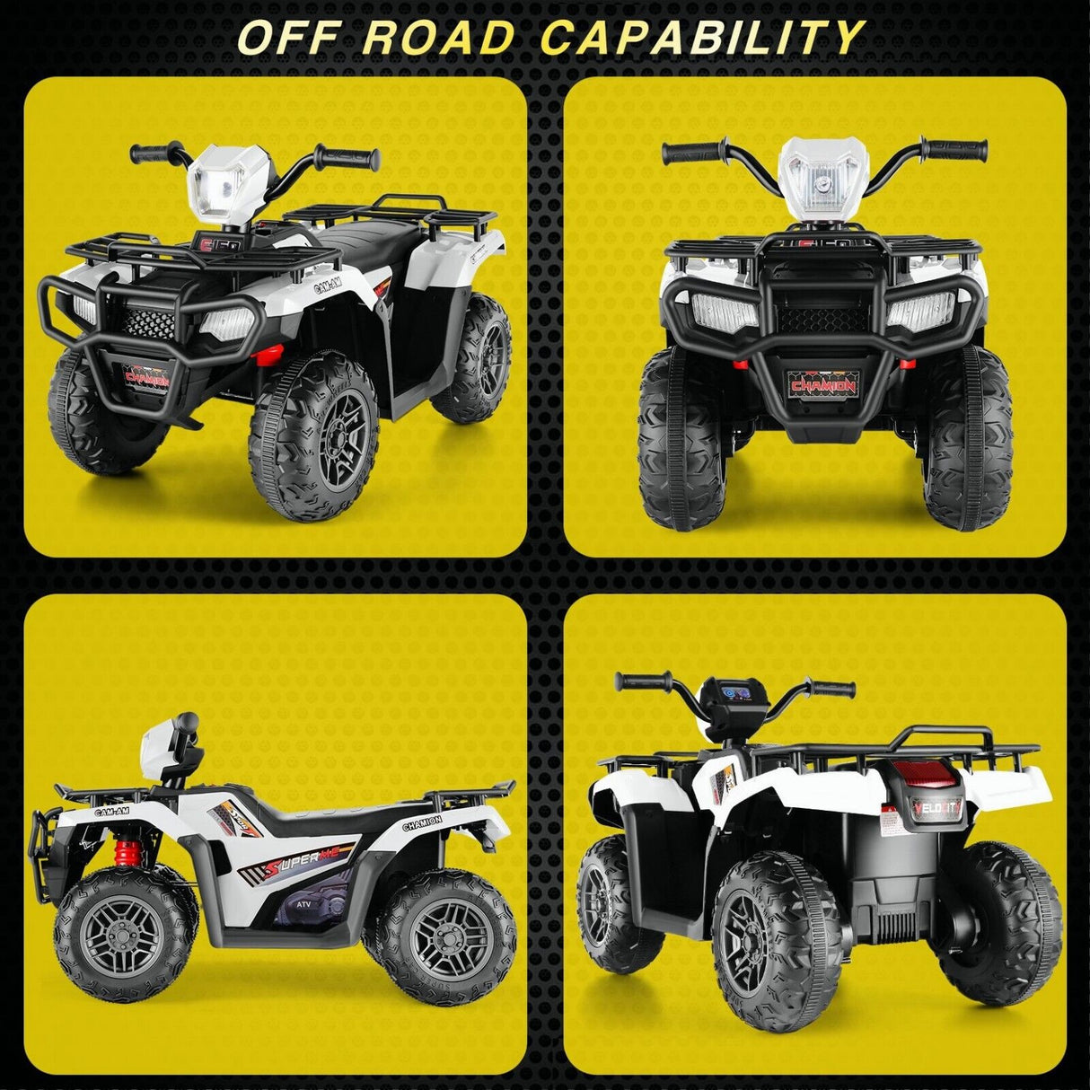 Electric Ride-On Jeep Truck for Kids: 12V/24V ATV Toy with Four-Wheel Drive