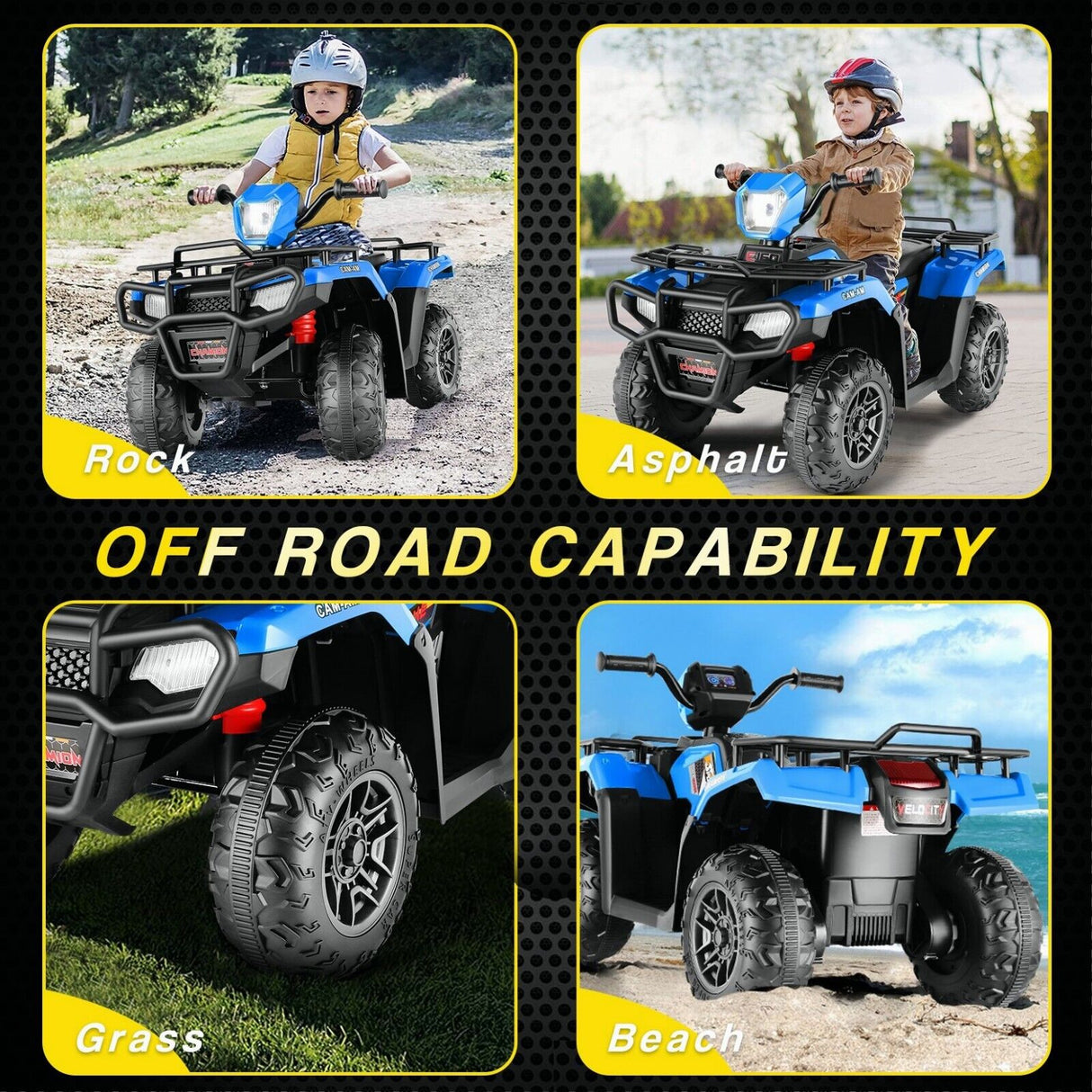 Electric Ride-On Jeep Truck for Kids: 12V/24V ATV Toy with Four-Wheel Drive