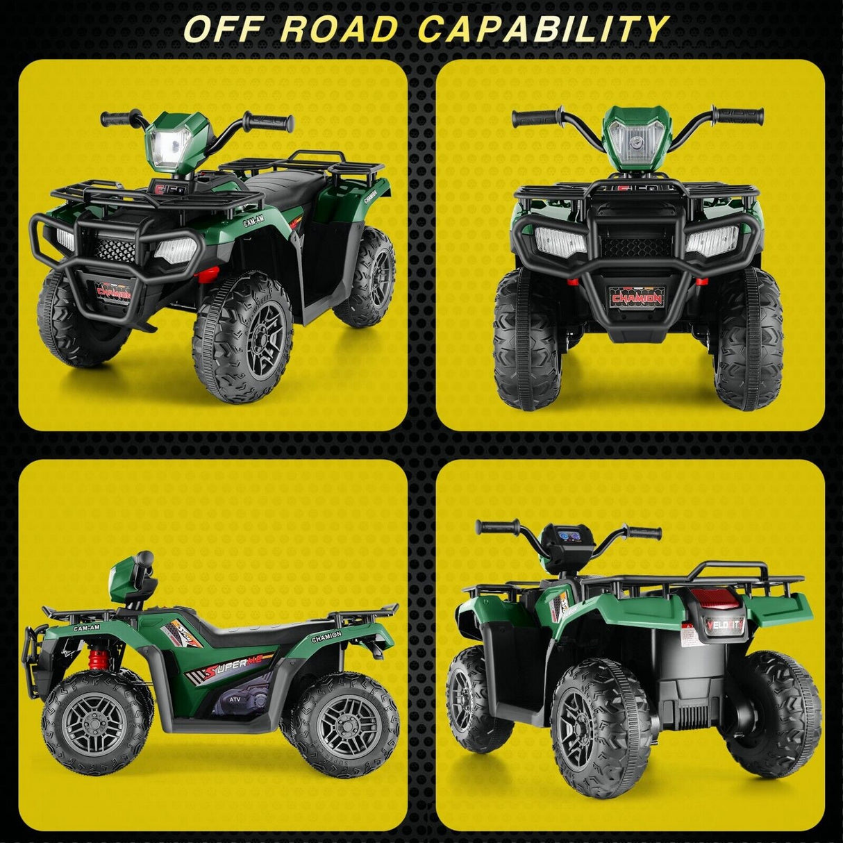 Electric Ride-On ATV Jeep Truck for Kids with MP3 Player - 12V/24V 4-Wheeler Car Toy for Toddlers