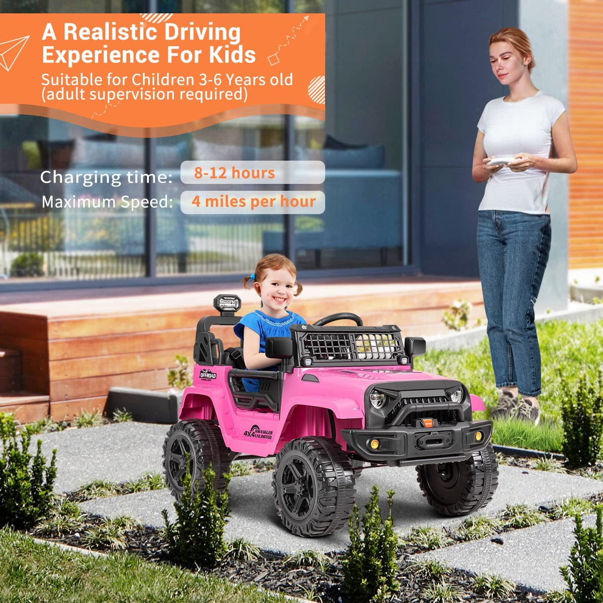 12V Battery Powered Electric Ride-On Truck with Remote Control