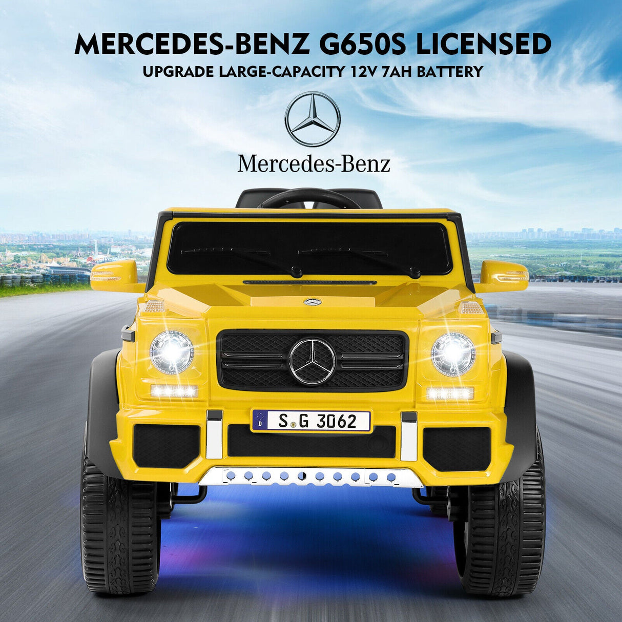 12V Electric Mercedes Benz Ride On Car for Kids with Lights, Music, and Remote Control