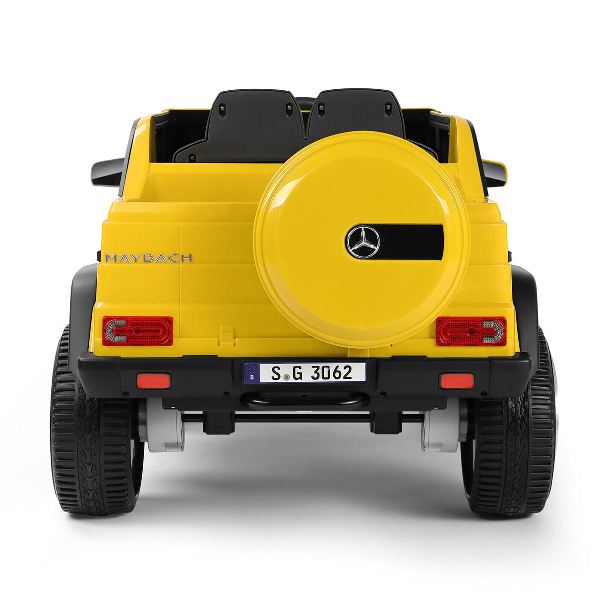 Mercedes-Benz Truck 12V Battery Ride On Car for Kids with 3 Speeds, LED Lights, Music, and Remote Control - Yellow