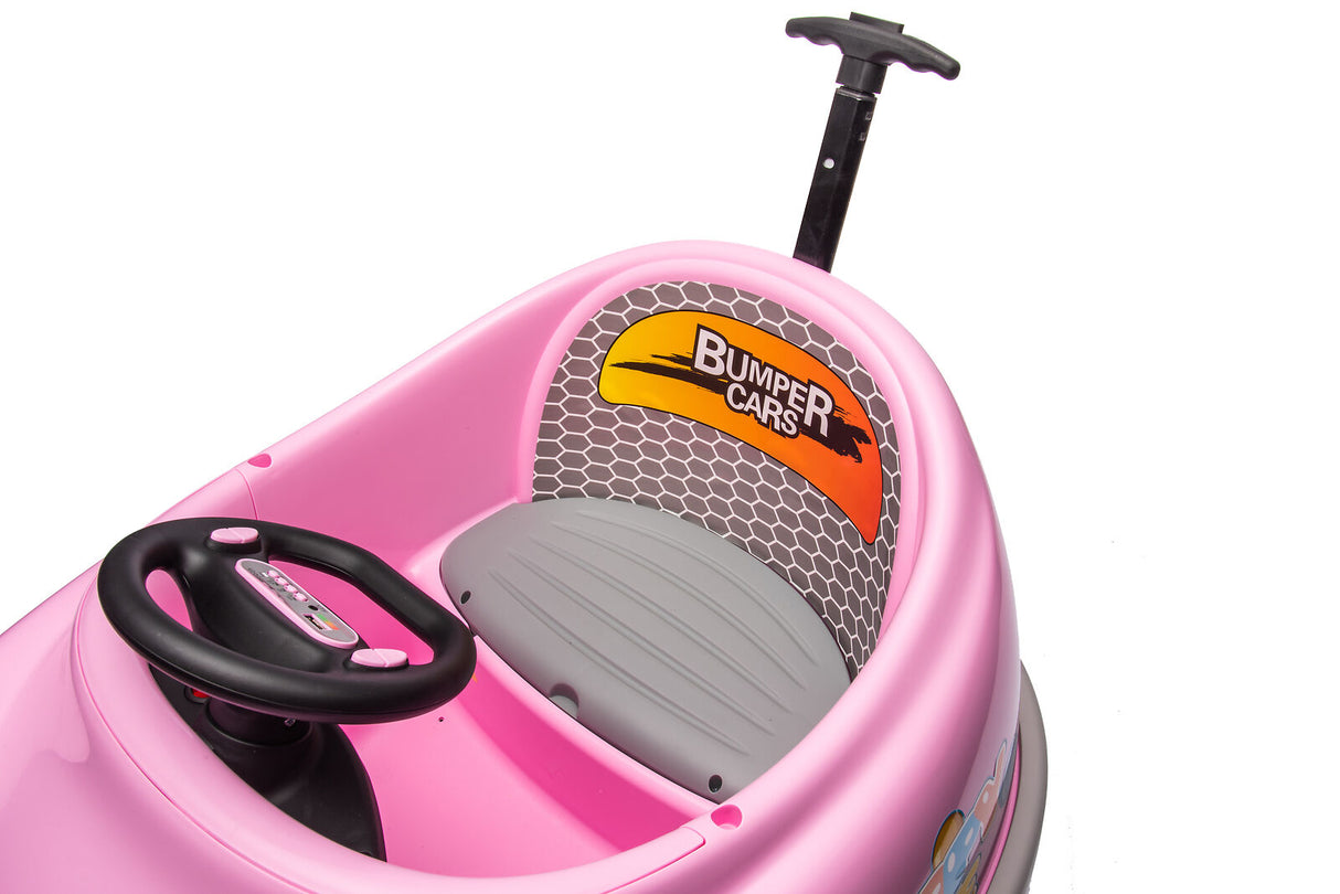 12V Dual Drive Electric Ride-On Bumper Car for Kids with Pushrod and Dinner Plate Design