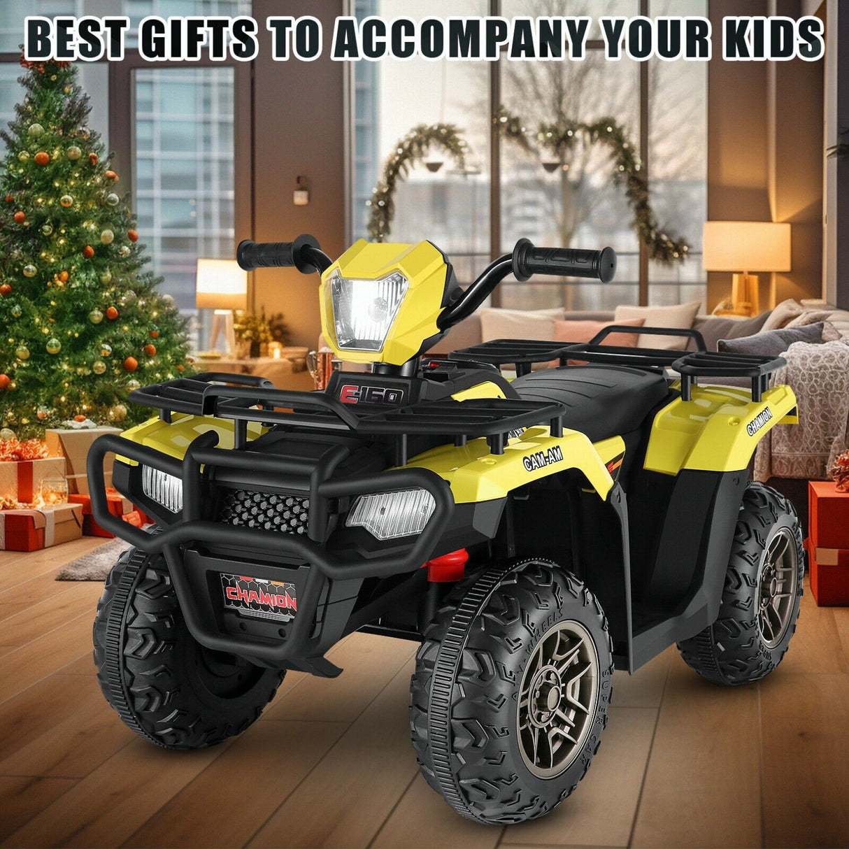 12V Electric Ride-On ATV Toy Car with USB/MP3, 4 Wheels for Kids Ages 3-6