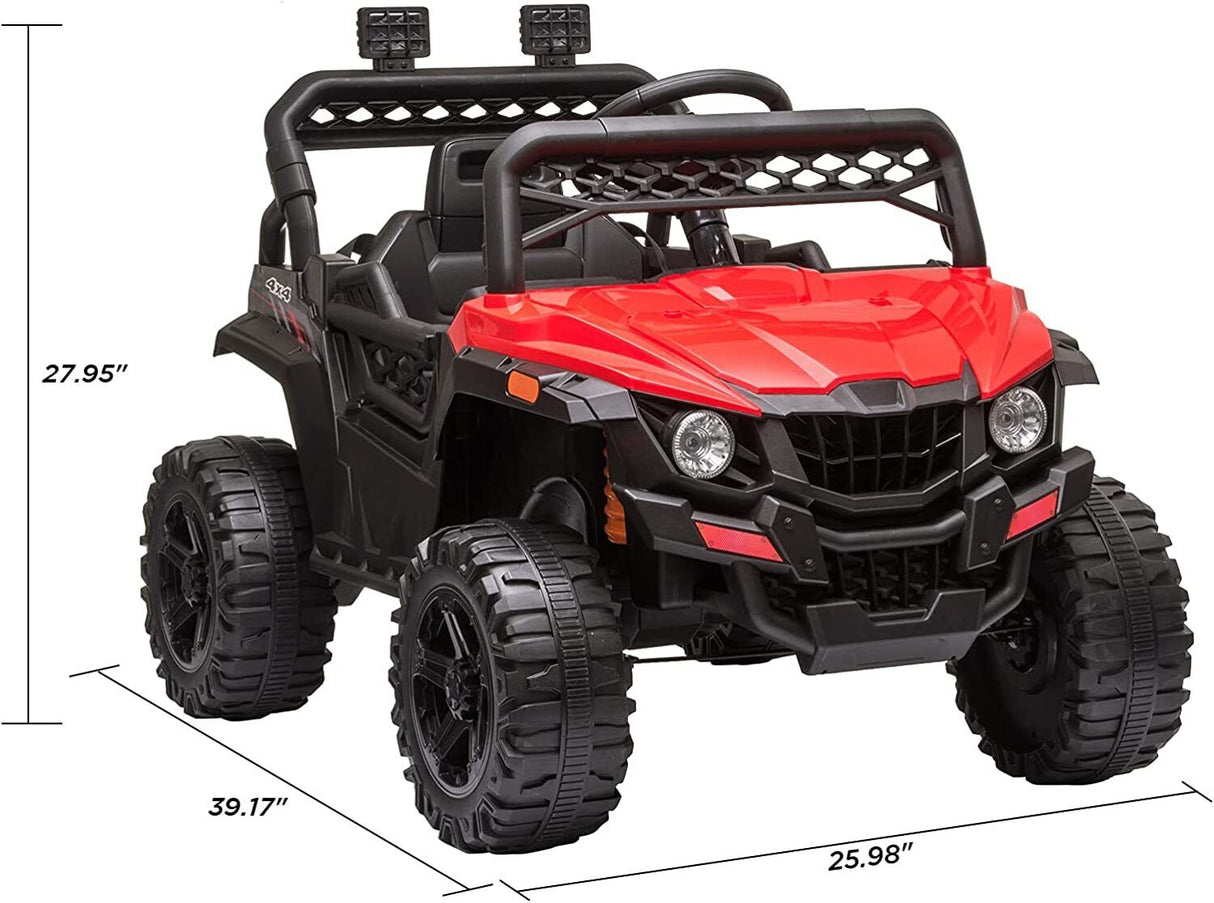 12V Electric Kids Truck Car with Remote Control, FM/LED Lights - Perfect Xmas Gift!
