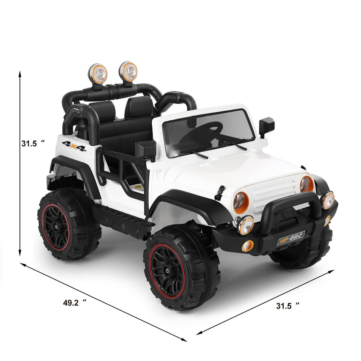 12V Electric Ride-On Truck for Kids with MP3, LED Lights, USB, and Remote Control