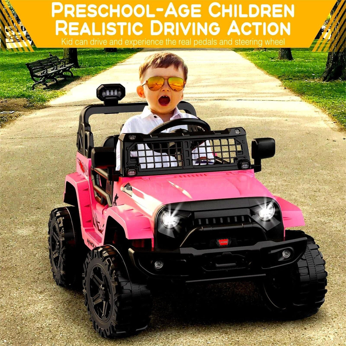 12V Electric Ride-On Truck for Kids with Remote Control and Spring Suspension
