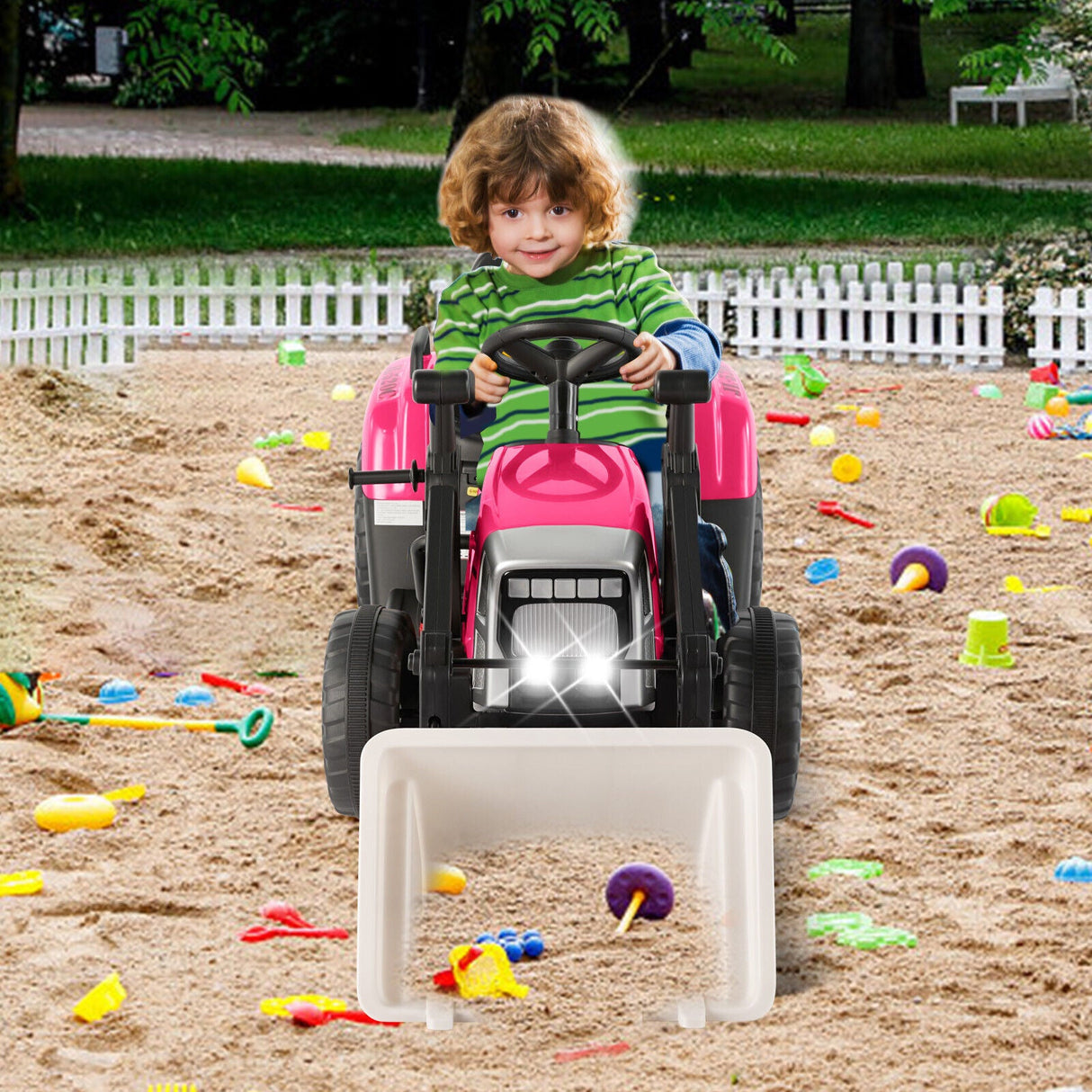12V Kids Ride On Excavator with Music and Remote Control - 3 Speed Options