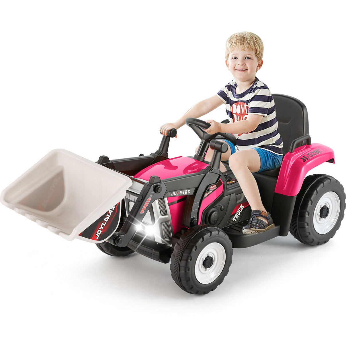 12V Kids Ride On Excavator with Music and Remote Control - 3 Speed Options