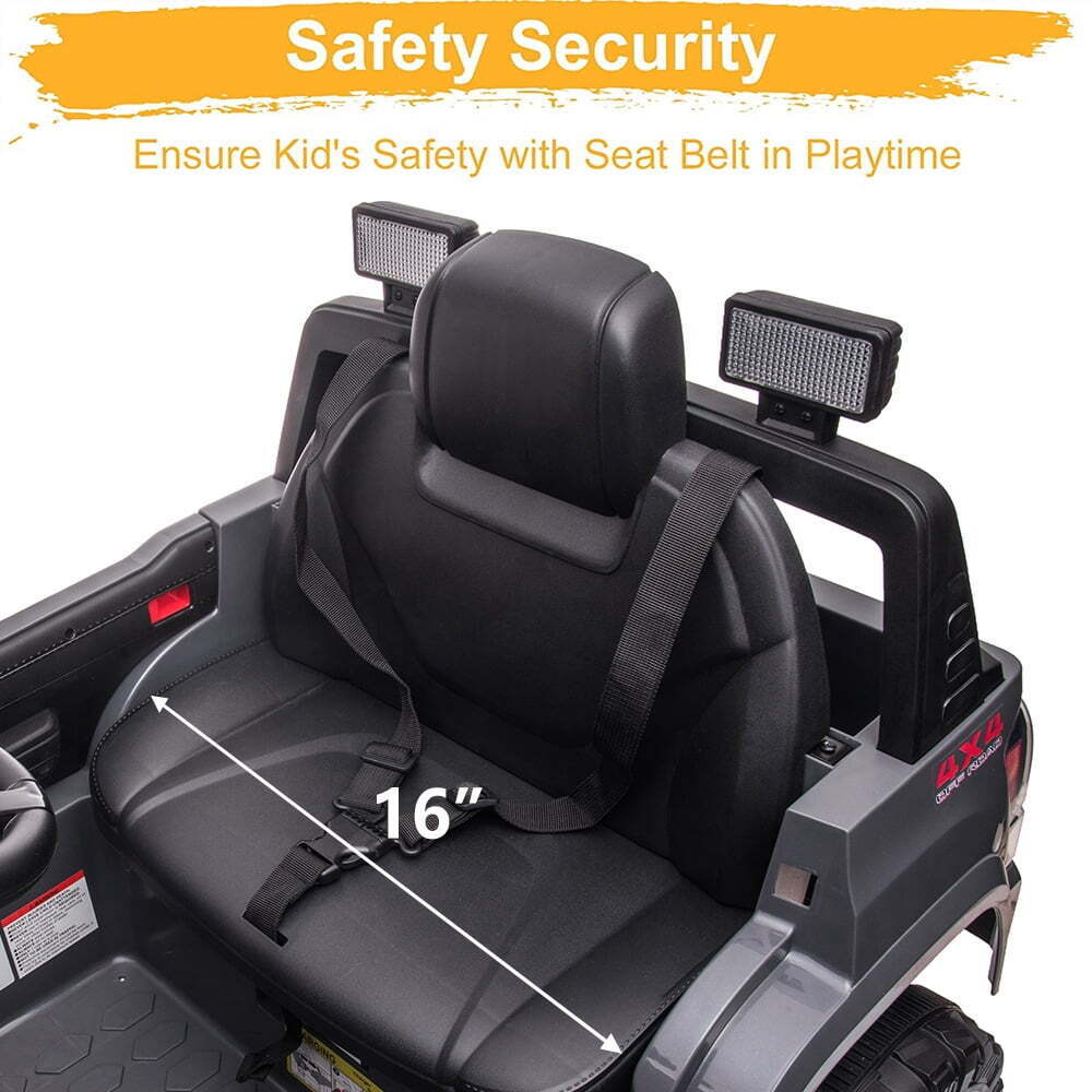 12V Powered Toyota Tacoma Ride on Car for Boys - Gray