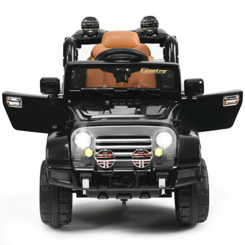 12V RC Remote Control Black Truck Car for Kids - Electric Ride-On Fun!