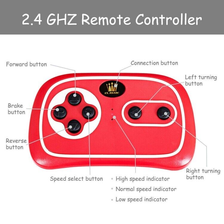 12V White Electric Ride-On Car for Kids with Remote Control and Music