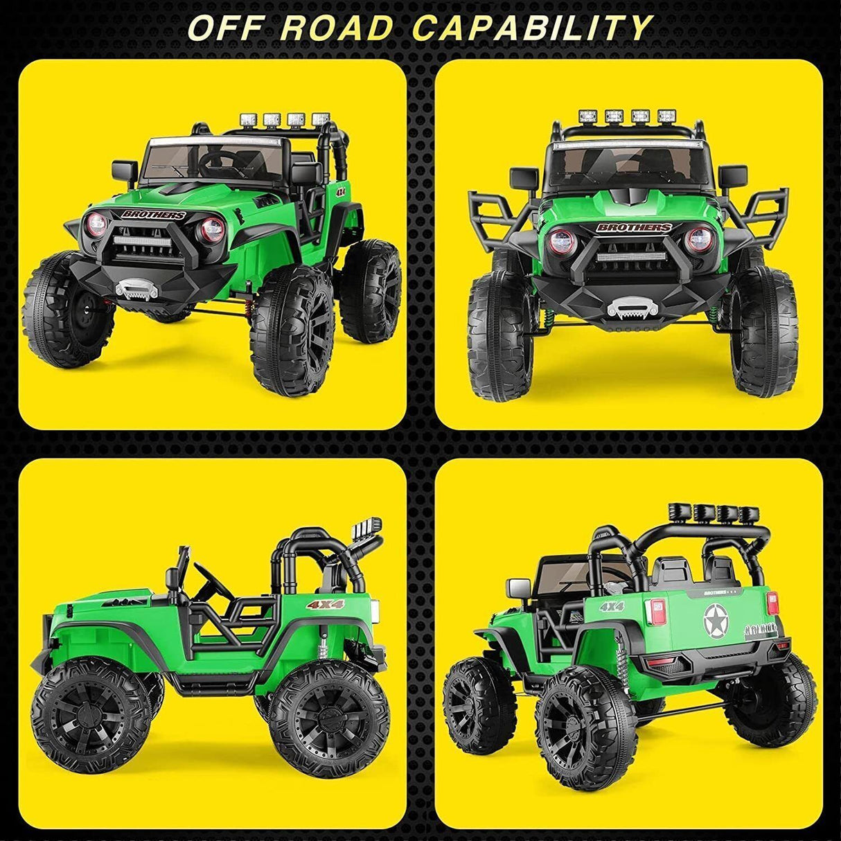 12V/24V Jeep Music Fashion Ride-On Car for Kids with Remote Control and LED Lights