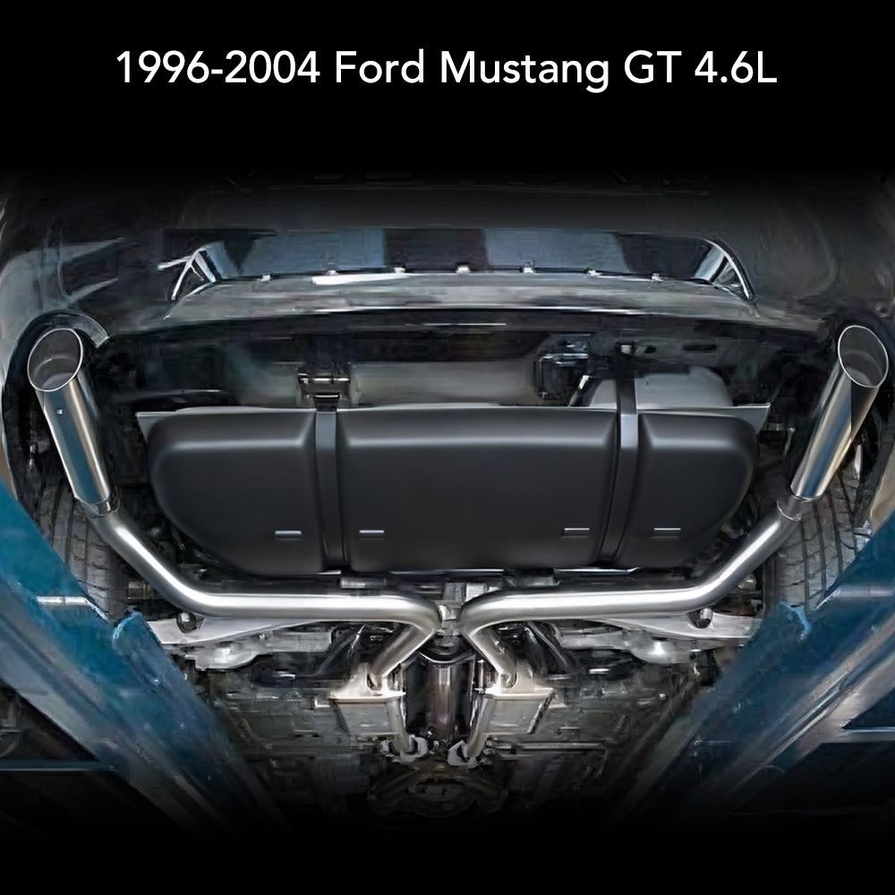 1999-2004 Ford Mustang GT 4.6L Catback Exhaust w/ Black Tips Flashark