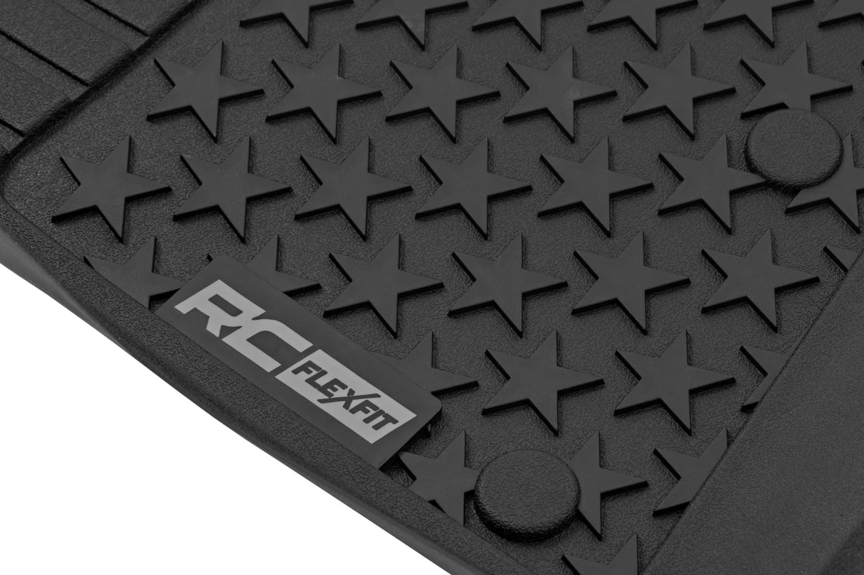Rough Country Flex-Fit Front Floor Mats for 2014-2018 Jeep Wrangler JK
