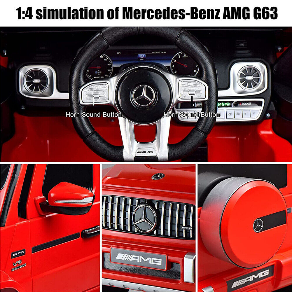 1:4 Mercedes-Benz AMG G63 Electric Ride-On Car for Kids - Red