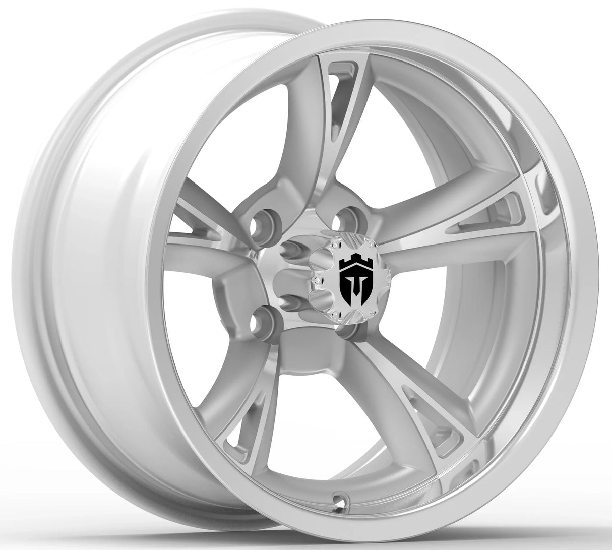 Empire® 14" Rodder RD2 Silver Polished Face Golf Cart Wheel