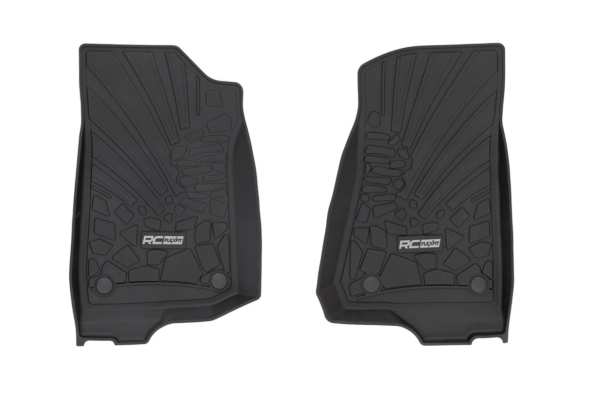 Rough Country Flex Fit Front Floor Mats Jeep Wrangler JL