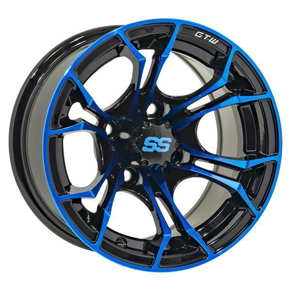 GTW Spyder 14X7 | -25 Offset Black/Blue w/SS Cap