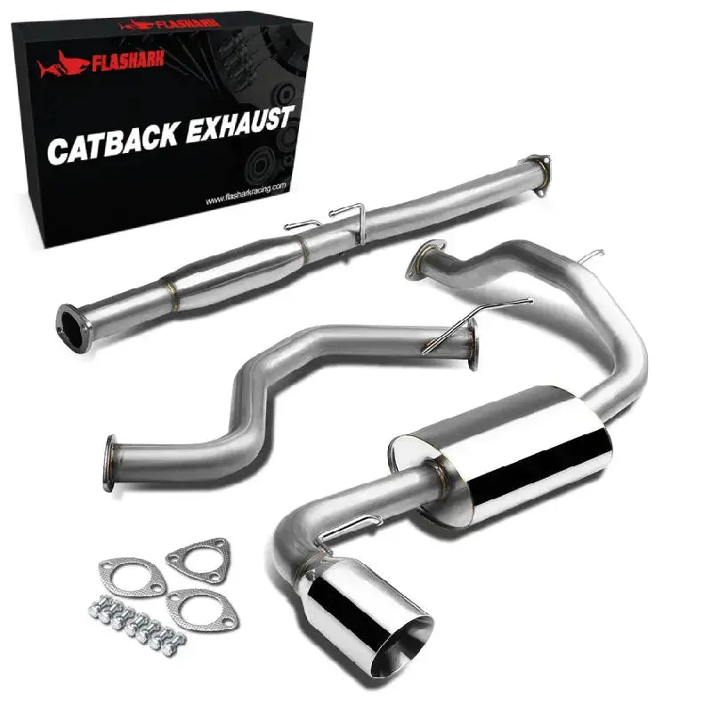 1988-1991 Honda Civic 1.5L 4 Inches Rolled/Burnt Muffler Tip Racing Catback Exhaust System(3-Door Only) Flashark