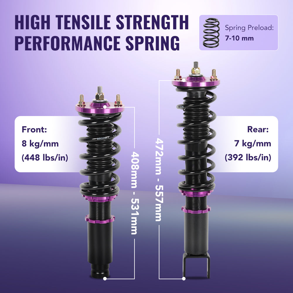 Flashark 1990-2001 Honda Civic EG EK & Acura Integra DC2 Height Adjustable Coilovers
