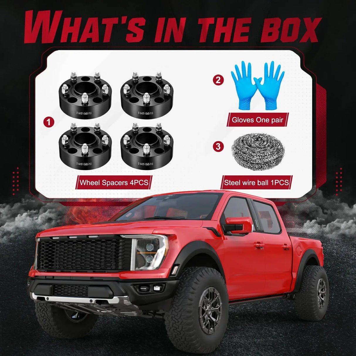 1999-2010 Grand Cherokee WJ WK, 2007-2018 Wrangler JK JKU, 2006-2010 Commander XK Black 5X5 Wheel Spacers 4PCS