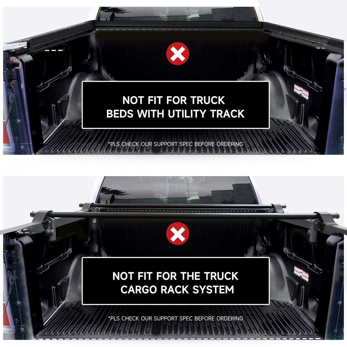 Trucktok 1999-2025 Ford F250 F350 Super Duty 8.2FT Hard Tri-Fold Tonneau Cover Truck Bed Pickup TruckTok
