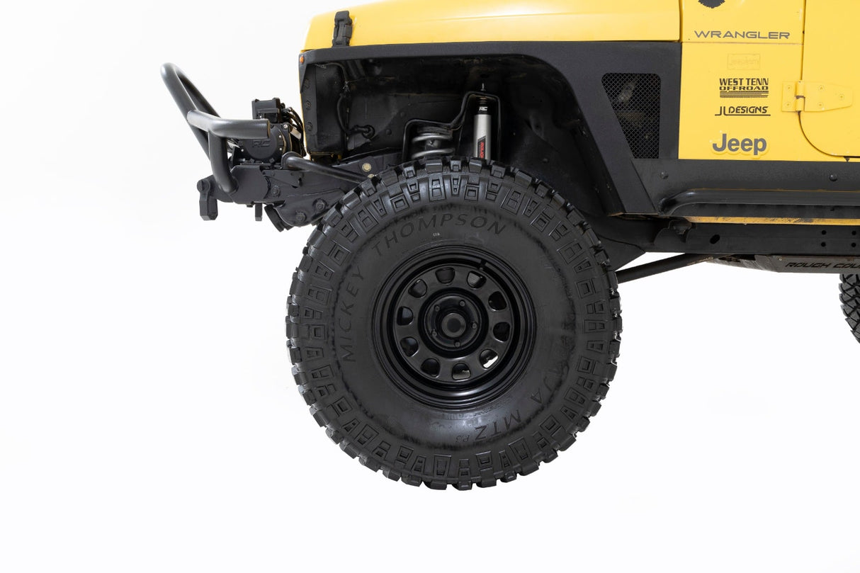 Rough Country Steel Wheel 17x9 6x135 10-Slot D-Window Black