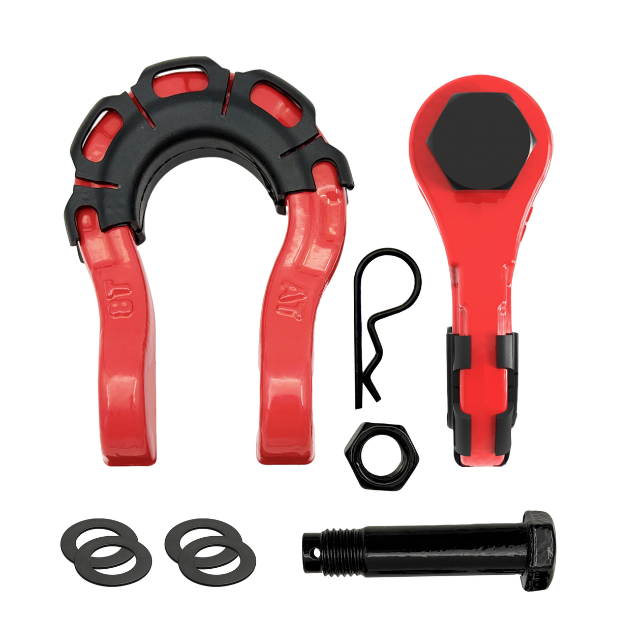 Trucktok 3/4" D-Ring Shackle 70,000 lbs Break Strength with Isolator (1 Pair ) TruckTok