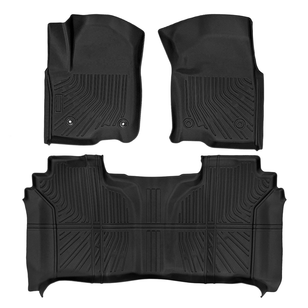 Trucktok Silverado Sierra 2019-2025 1500 & 2020-2025 2500HD 3500HD Crew Cab All-Weather TPE Floor Mats TruckTok