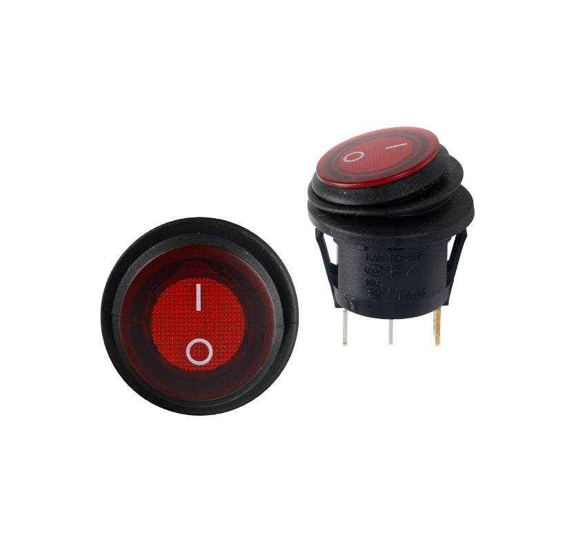 IS-EC-WP1213 RED LED Waterproof Rocker Switch Audiopipe