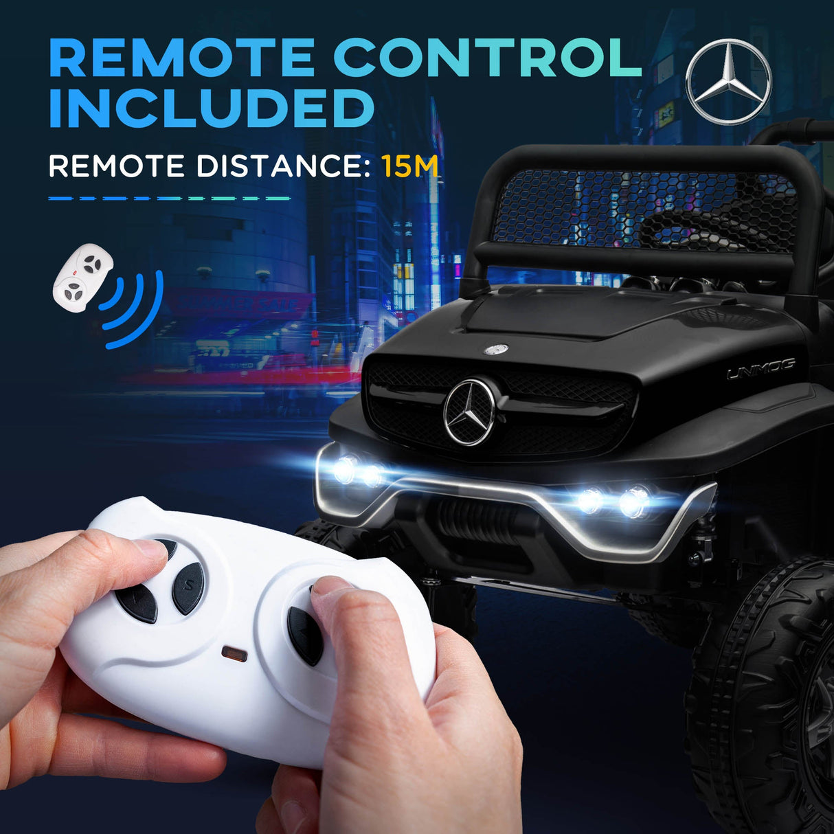 Mercedes-Benz Unimog 12V Kids Ride on Truck with Remote Control - Officially Licensed