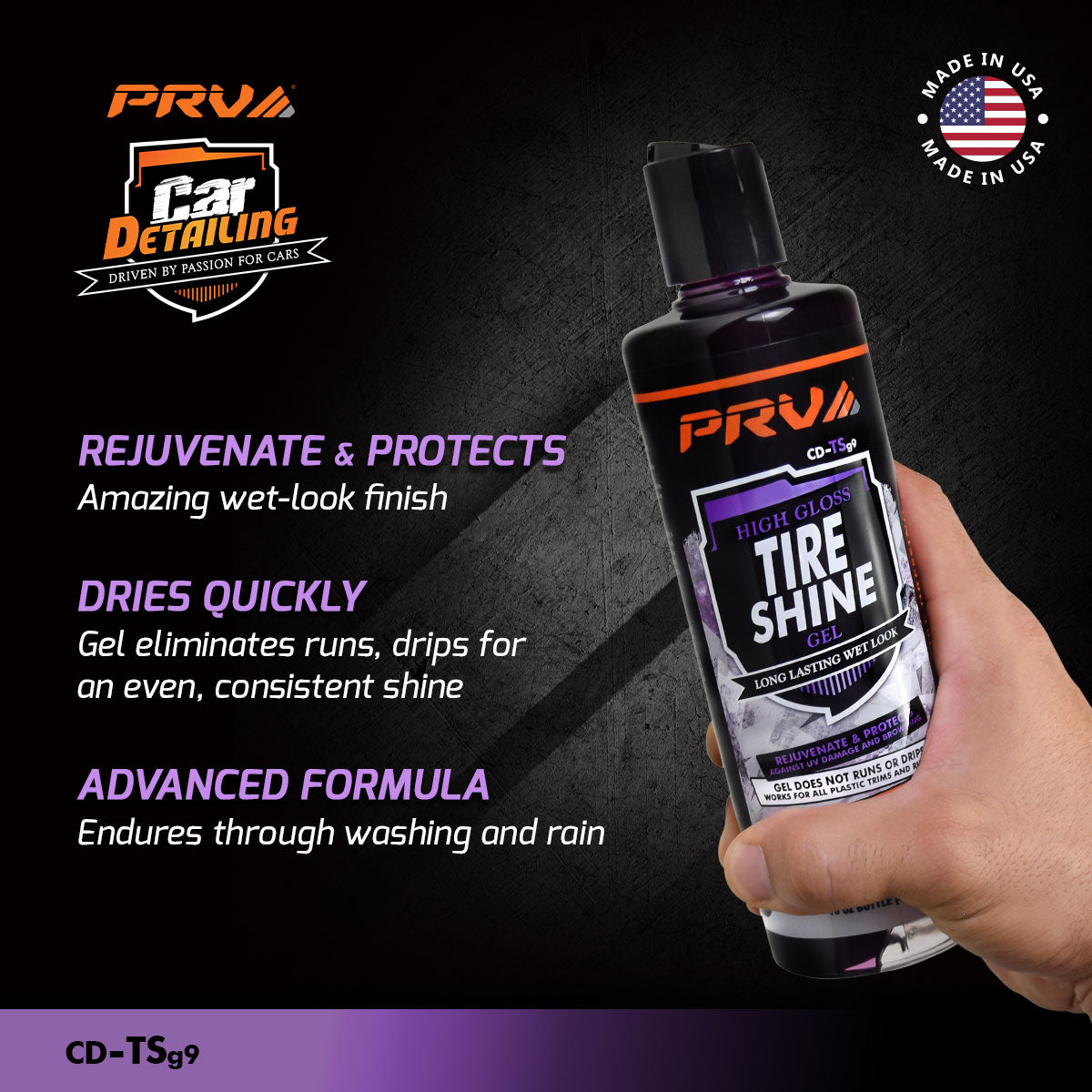 PRV Audio CD-TSg9 High Gloss Tire Shine Gel 16 fl oz